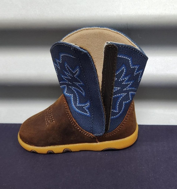 Twisted X Infants Canvas Shaft Cowboy Boot - Mocha/Blue - Image 3