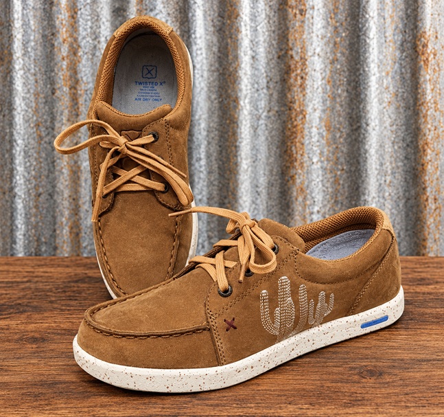 Twisted X Ladies Ultralite X Cell Stretch Lace Up Moc - Cactus - Image 3