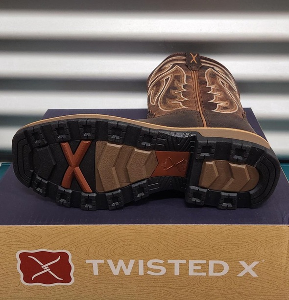 Twisted X Mens Ultralite Work Boot - Chocolate/Burnt Brown - Image 3