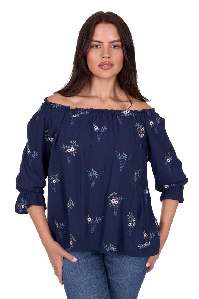 Wrangler Ladies Camilla 3/4 Sleeve Blouse - Image 2