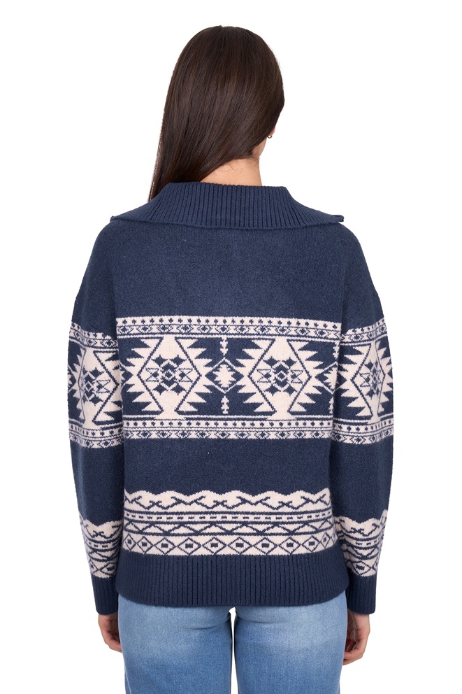 Wrangler Ladies Lacey Knitted 1/4 Zip Pullover - Image 2