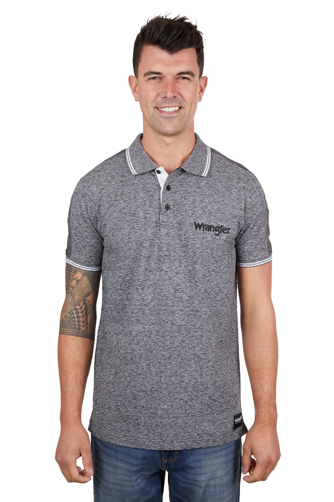 Wrangler Mens Jackson Polo - Charcoal Marle - Image 2