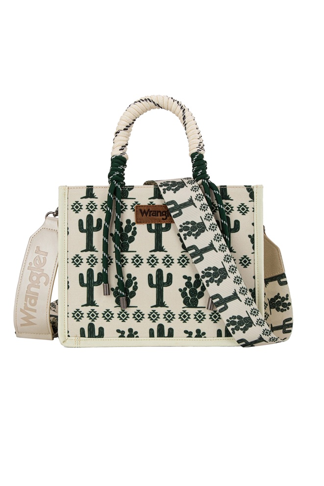 Wrangler Southwestern Rope Handle Crossbody Bag - Cactus/Beige - Image 3